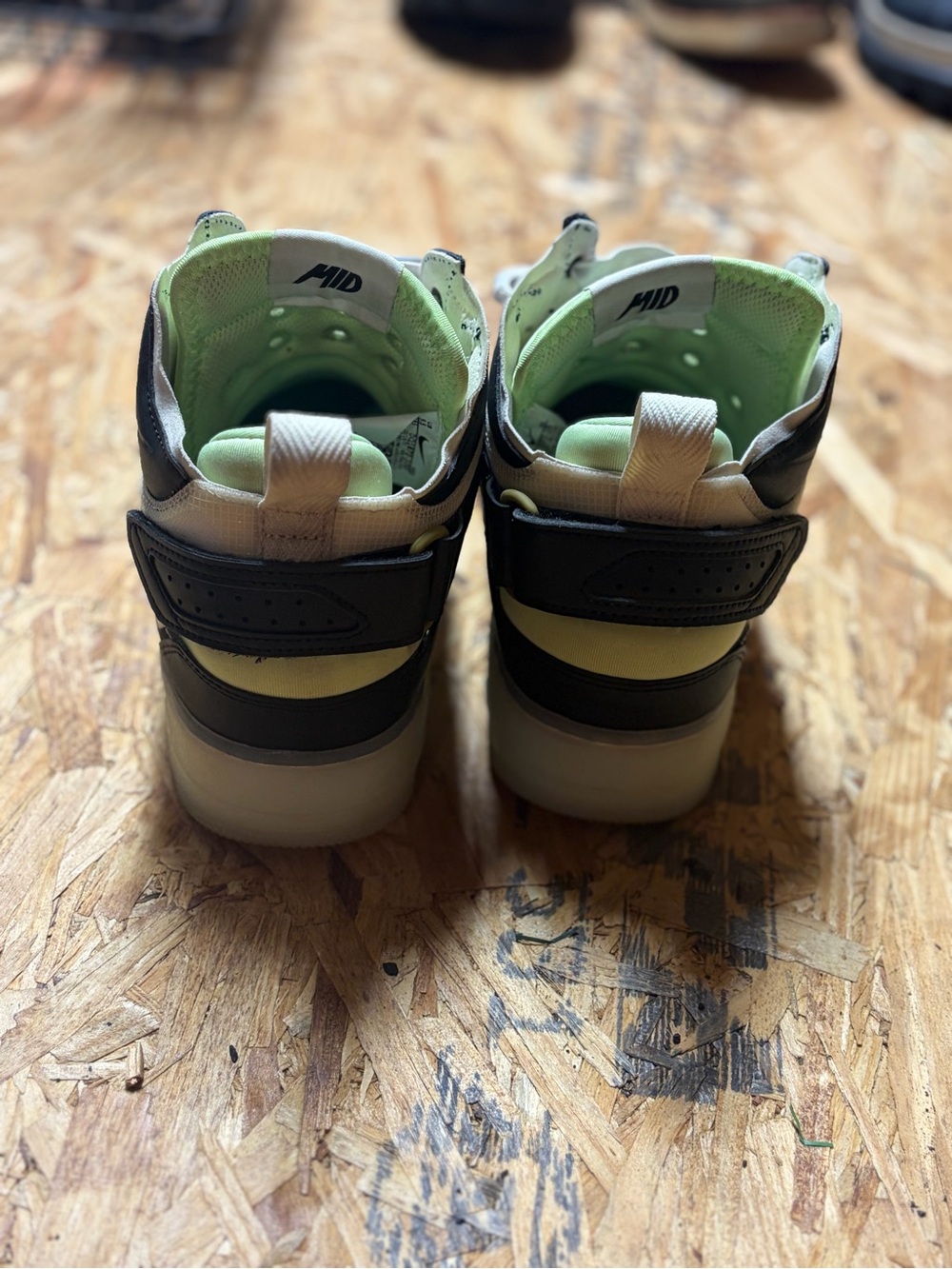 Nike Black, White & Lime High-Top Sneakers - Picture 3 of 6